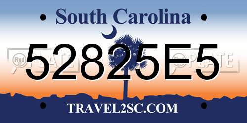 52825E5 South Carolina License Plate