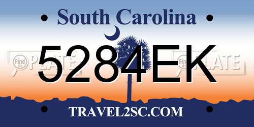 5284EK South Carolina License Plate