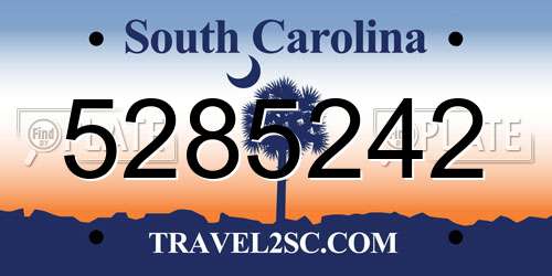 5285242 South Carolina License Plate