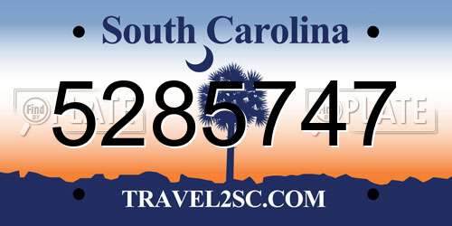 5285747 South Carolina License Plate