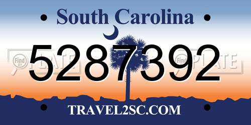 5287392 South Carolina License Plate