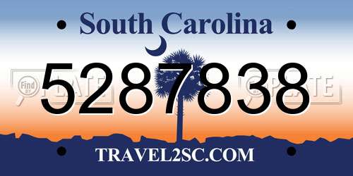 5287838 South Carolina License Plate