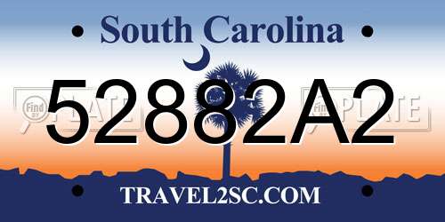 52882A2 South Carolina License Plate