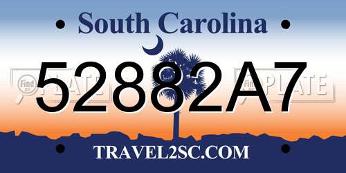 52882A7 South Carolina License Plate