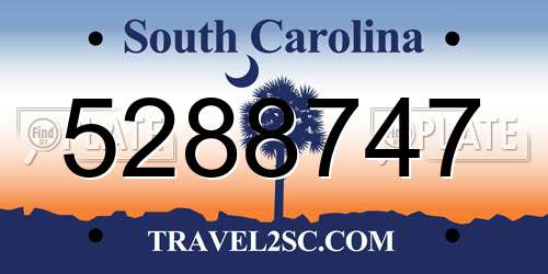 5288747 South Carolina License Plate