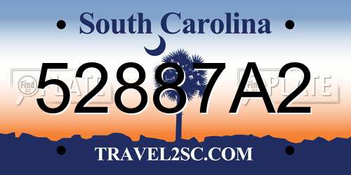 52887A2 South Carolina License Plate