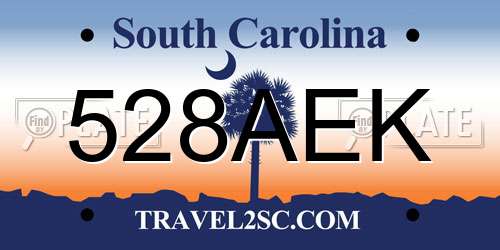 528AEK South Carolina License Plate