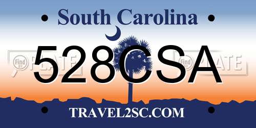 528CSA South Carolina License Plate