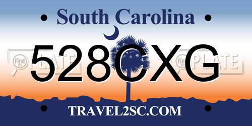 528CXG South Carolina License Plate