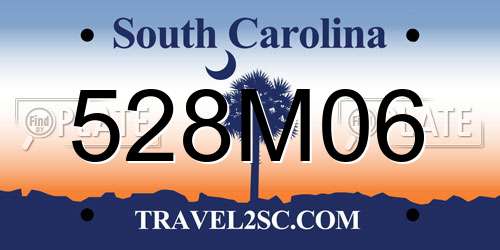 528M06 South Carolina License Plate