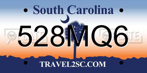 528MQ6 South Carolina License Plate