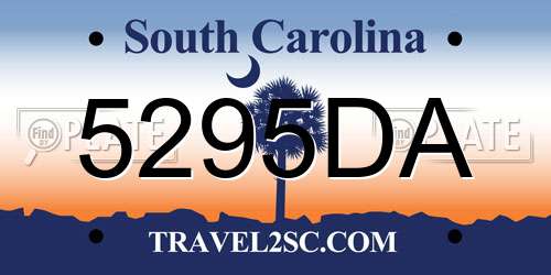 5295DA South Carolina License Plate