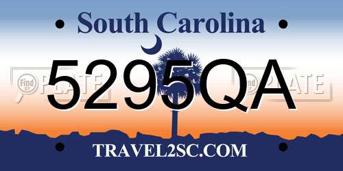 5295QA South Carolina License Plate