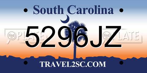 5296JZ South Carolina License Plate