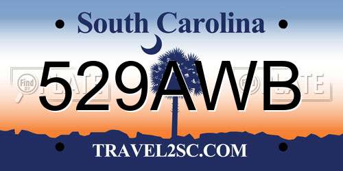 529AWB South Carolina License Plate