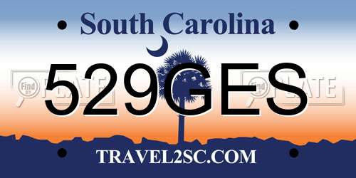529GES South Carolina License Plate