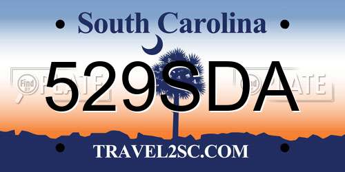 529SDA South Carolina License Plate