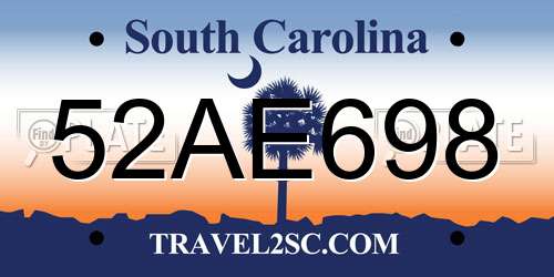 52AE698 South Carolina License Plate