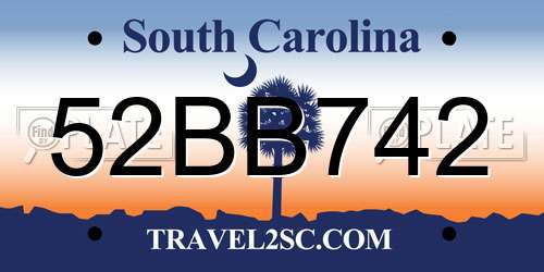 52BB742 South Carolina License Plate