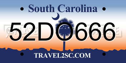 52DO666 South Carolina License Plate