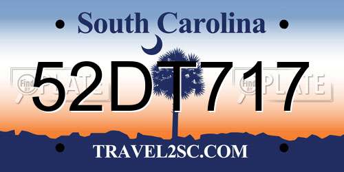 52DT717 South Carolina License Plate