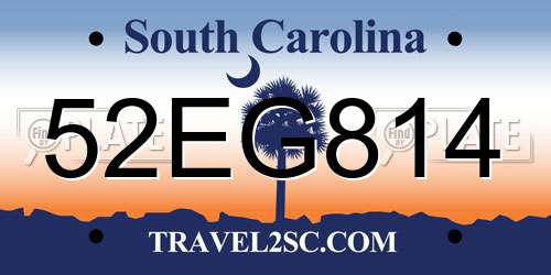 52EG814 South Carolina License Plate