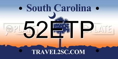 52ETP South Carolina License Plate