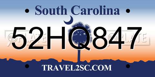 52HQ847 South Carolina License Plate