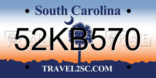 52KB570 South Carolina License Plate