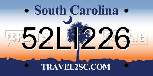52LI226 South Carolina License Plate