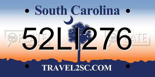52LI276 South Carolina License Plate