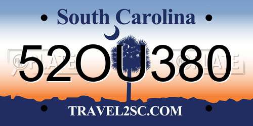 52OU380 South Carolina License Plate