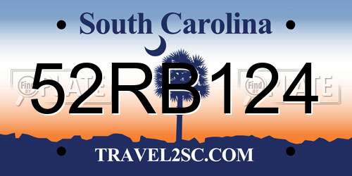 52RB124 South Carolina License Plate