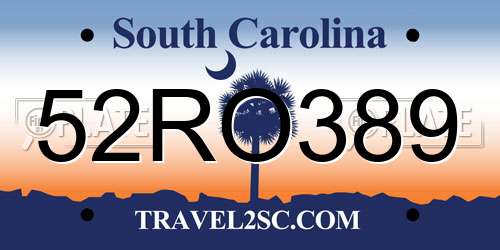 52RO389 South Carolina License Plate