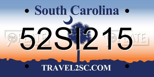 52SI215 South Carolina License Plate