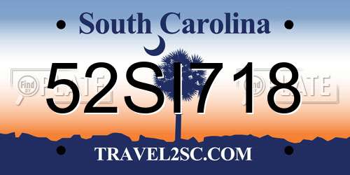 52SI718 South Carolina License Plate