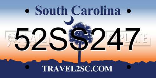 52SS247 South Carolina License Plate