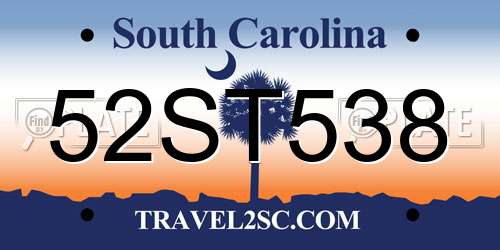 52ST538 South Carolina License Plate