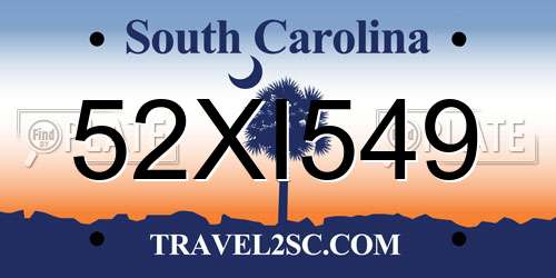 52XI549 South Carolina License Plate