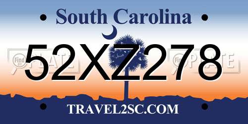 52XZ278 South Carolina License Plate