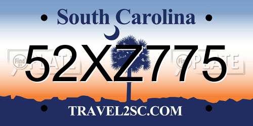52XZ775 South Carolina License Plate