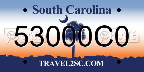 53000C0 South Carolina License Plate