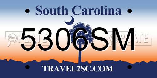 5306SM South Carolina License Plate