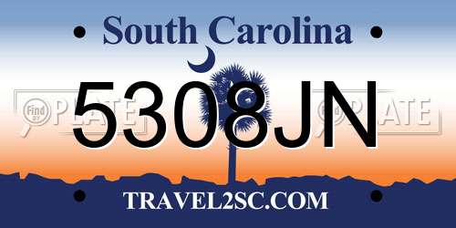 5308JN South Carolina License Plate