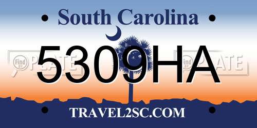 5309HA South Carolina License Plate