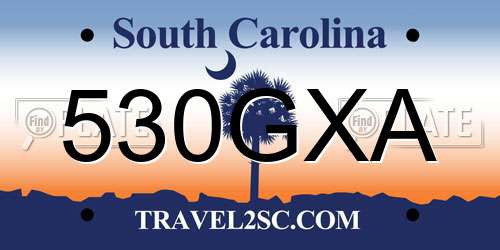 530GXA South Carolina License Plate