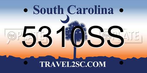5310SS South Carolina License Plate