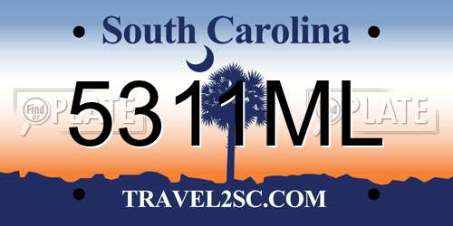 5311ML South Carolina License Plate