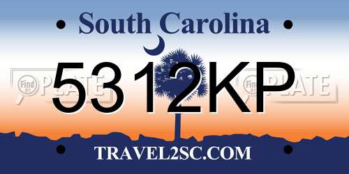 5312KP South Carolina License Plate