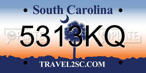 5313KQ South Carolina License Plate